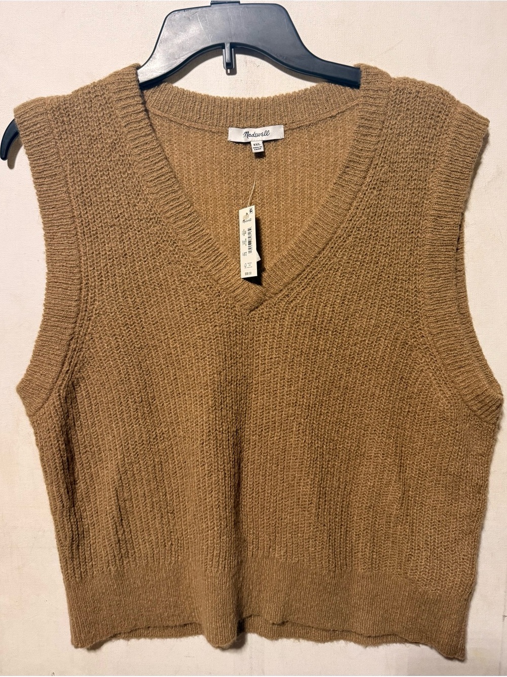 Madewell Women's V-Neck Sleeveless Sweater Vest - Camel
